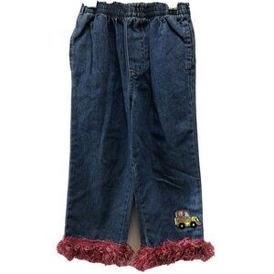 Girls 24M Denim Jeans Pants Elastic waist PEACE